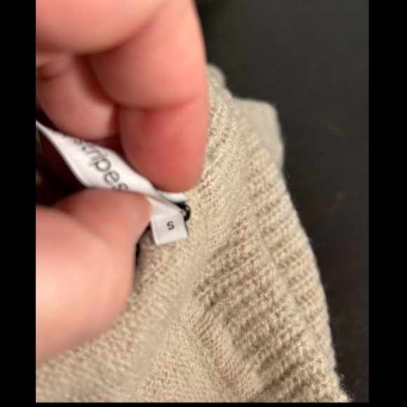 Stitches & Stripes Shireen Ribbed Off Shoulder Pullover Sweater Beige Size S - Picture 11 of 15